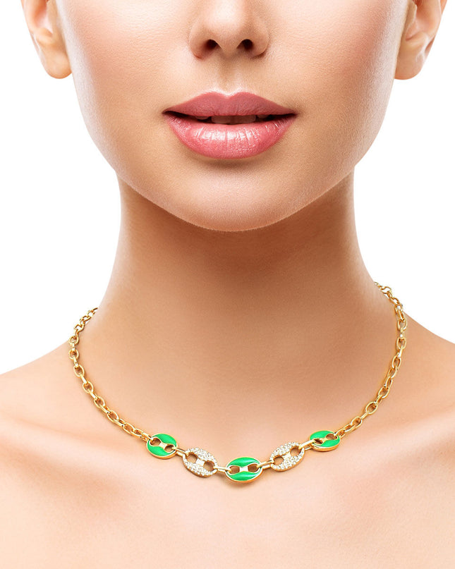 Green Gold Mariner Chain Necklace