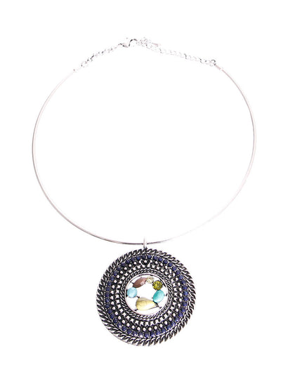 Rigid Braided Chain Pendant Necklace