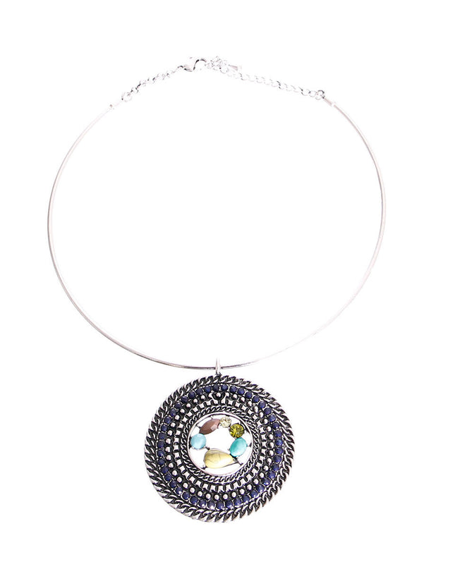 Rigid Braided Chain Pendant Necklace