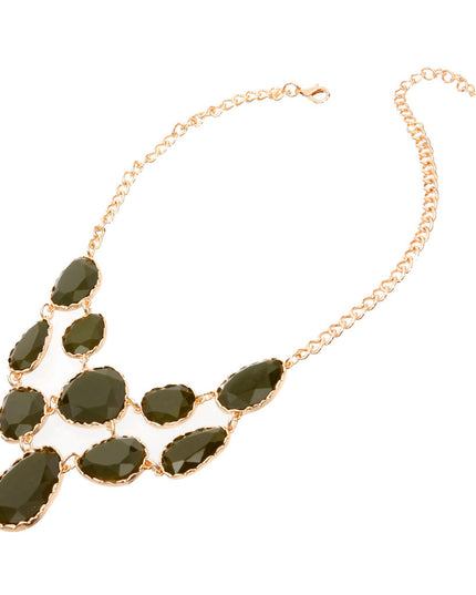 Short Necklace Irregular Resin Teardrop inset