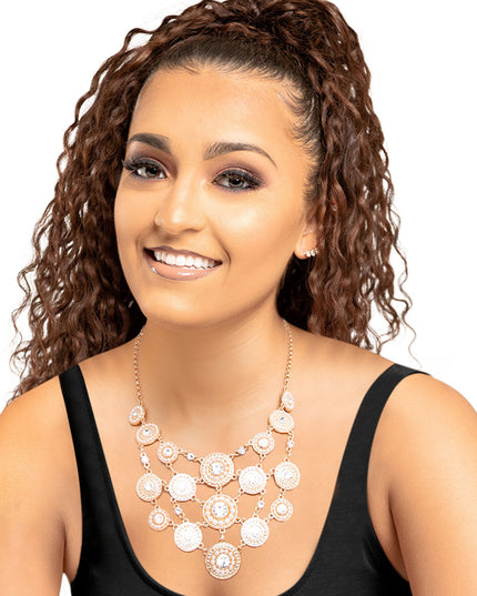 Cream Pearl and Stone Bib Set