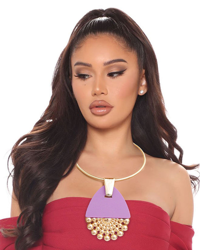 Purple Teardrop Burst Necklace