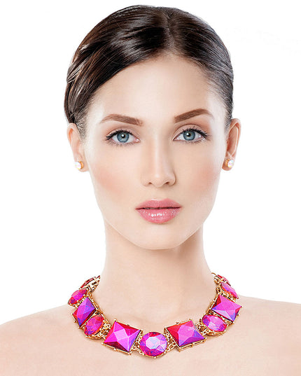 Purple Various Crystal Collar Set
