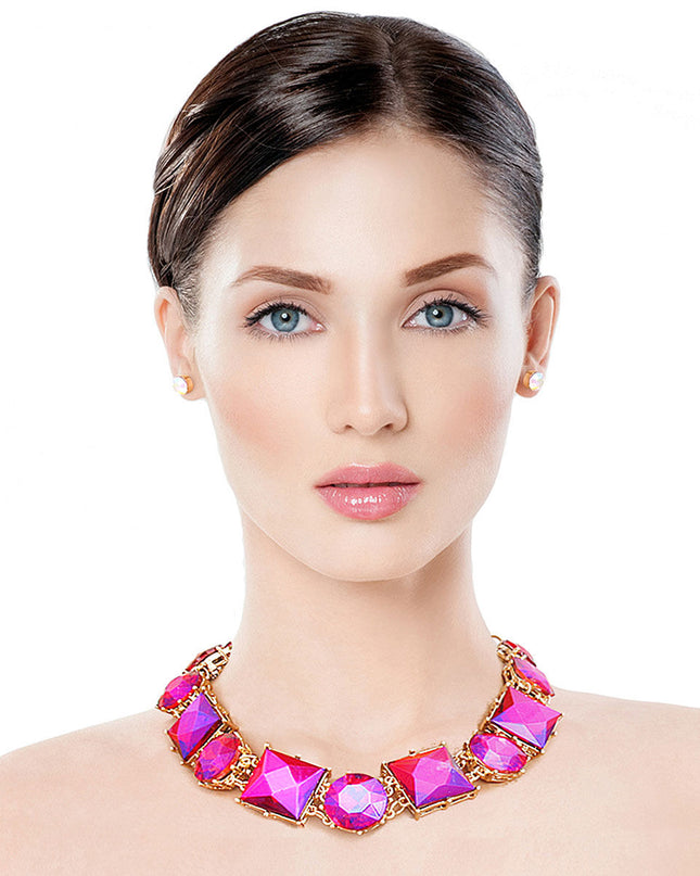 Purple Various Crystal Collar Set