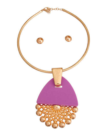 Purple Teardrop Burst Necklace
