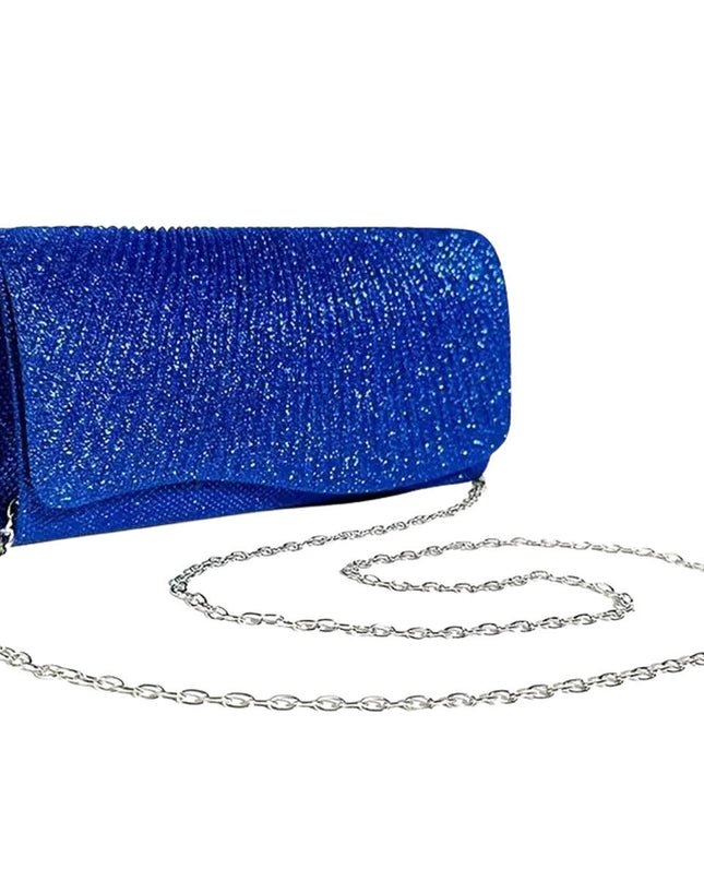 Clutch Blue Ruched Evening Bag for Women
