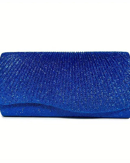 Clutch Blue Ruched Evening Bag for Women