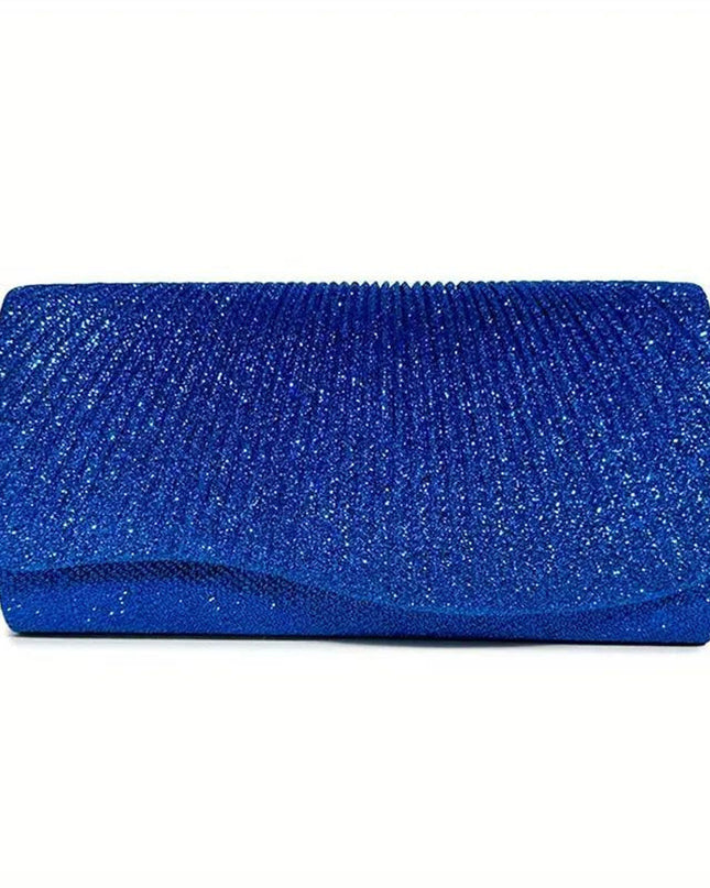 Clutch Blue Ruched Evening Bag for Women