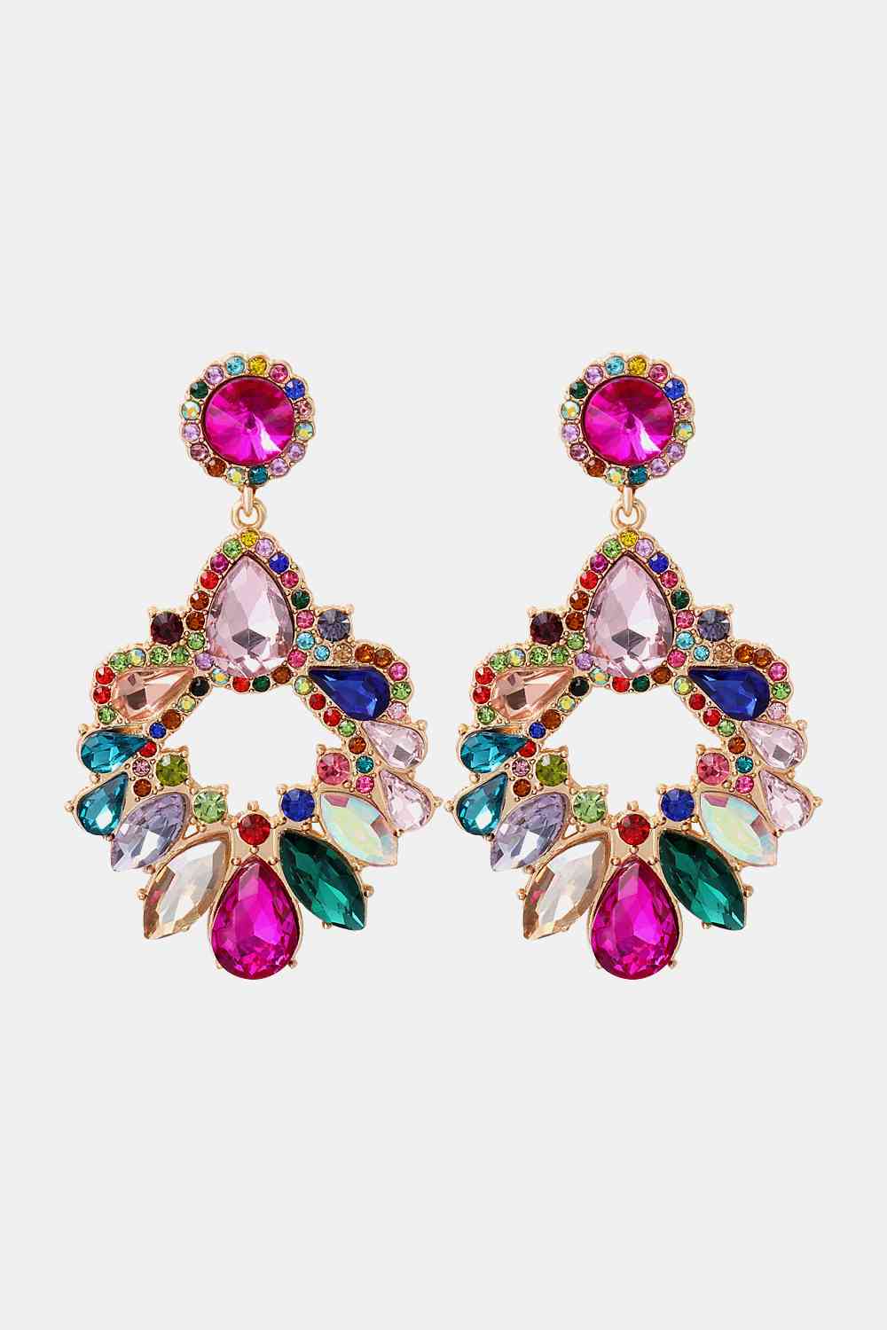 Zinc_Alloy_Frame_Glass_Stone_Dangle_Earrings