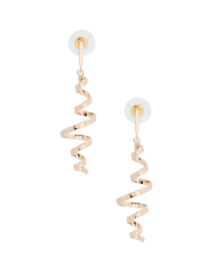Gold Metal Spiral Curl Earrings