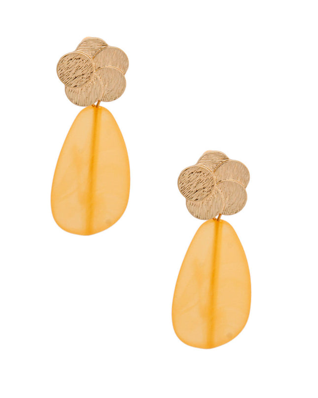Gold and Yellow Resin Earrings