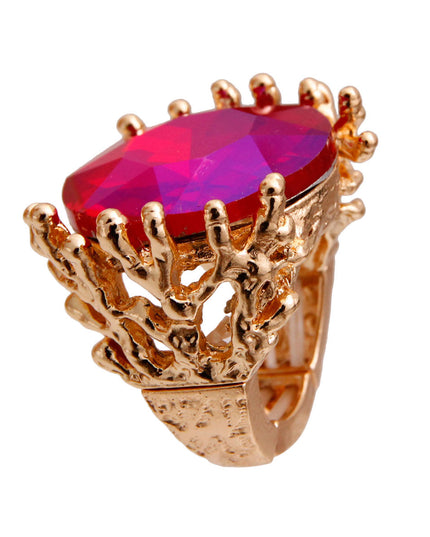 Purple Crystal Branch Ring
