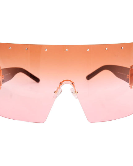 Brown Flat Top Shield Sunglasses