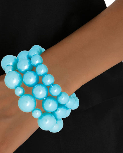 Turquoise Pearl 3 Pcs Bracelets