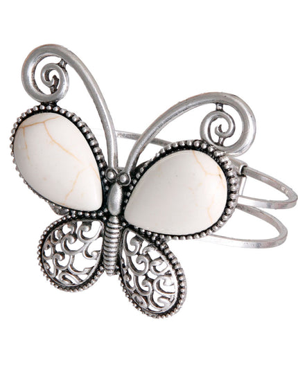 White Butterfly Hinge Cuff