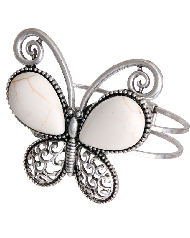 White Butterfly Hinge Cuff