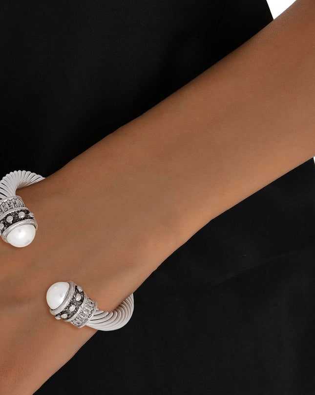 Thick Cable Classic Silver Bangle