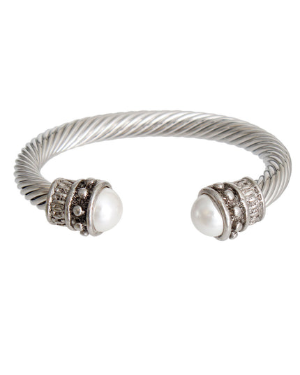 Thick Cable Classic Silver Bangle