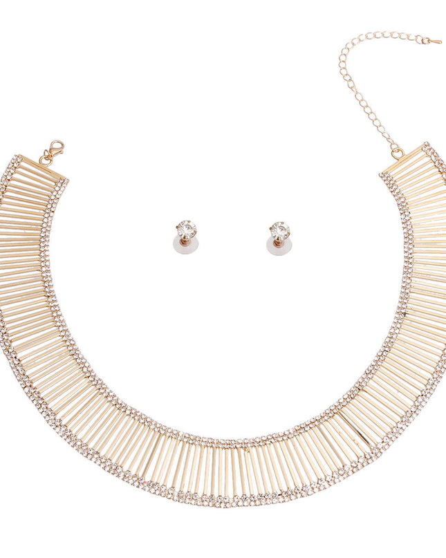 Gold Bar Rhinestone Collar