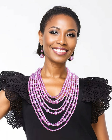 Purple Pearl 8 Strand Set