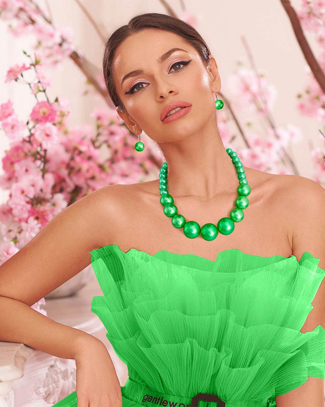 Green Graduated Bubble Gum Pearls