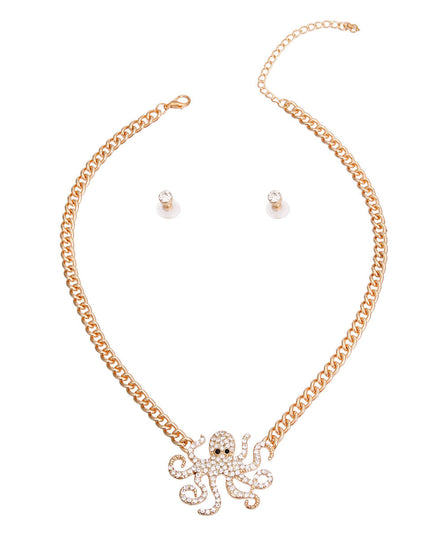 Gold Octopus Pendant Necklace