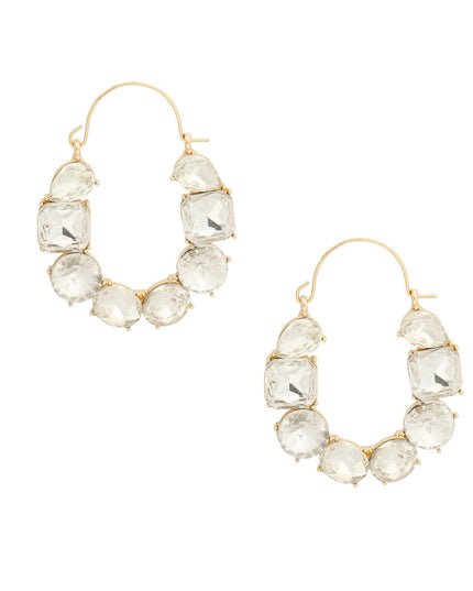 Gold Arch Crystal Hoops