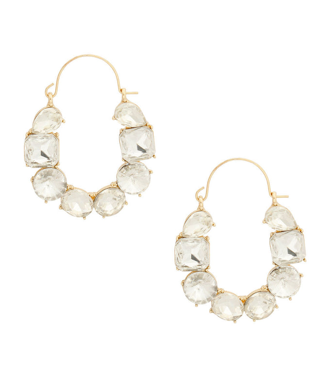 Gold Arch Crystal Hoops