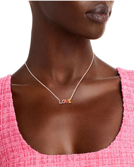 Rainbow Love Silver Chain Necklace