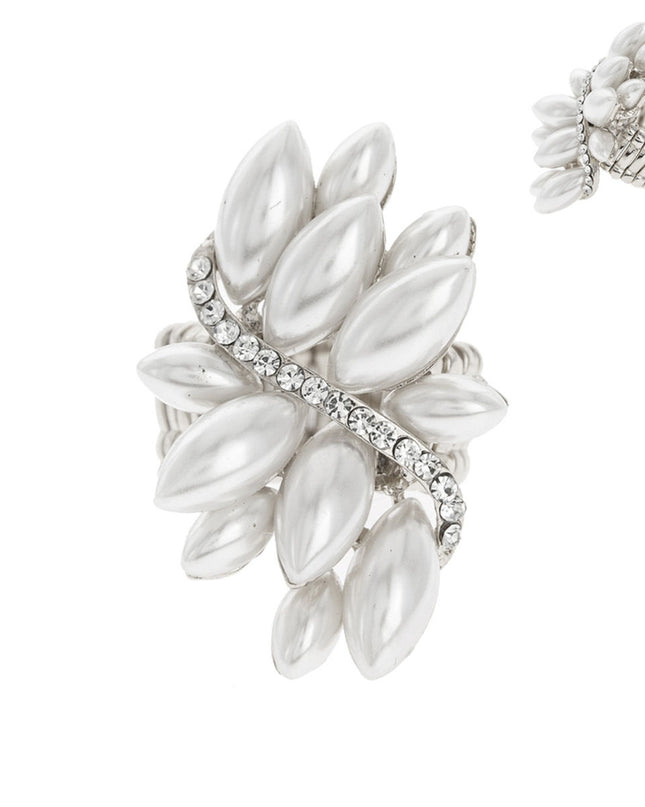 White Marquise Pearl Ring