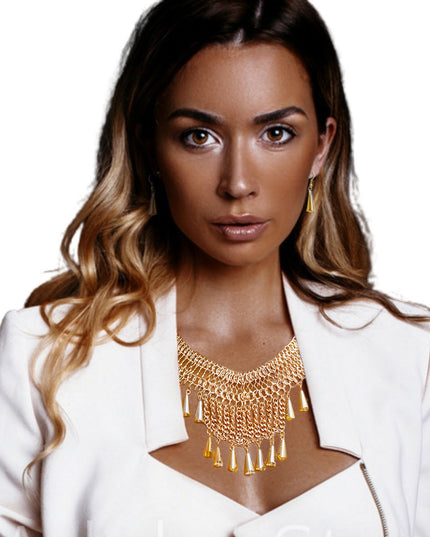 Topaz Beads Chain Necklace Set