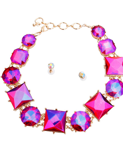 Purple Various Crystal Collar Set