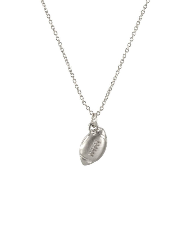 Matte Silver Football Necklace