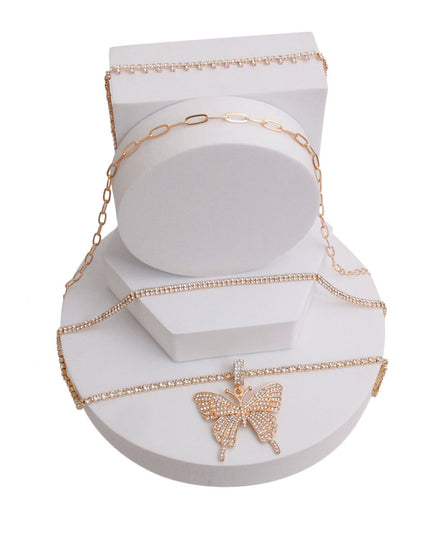 Gold 4 Pcs Butterfly Choker Set