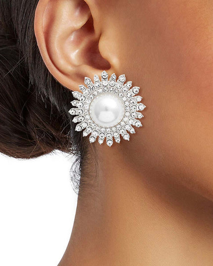 White Pearl Stone Burst Studs