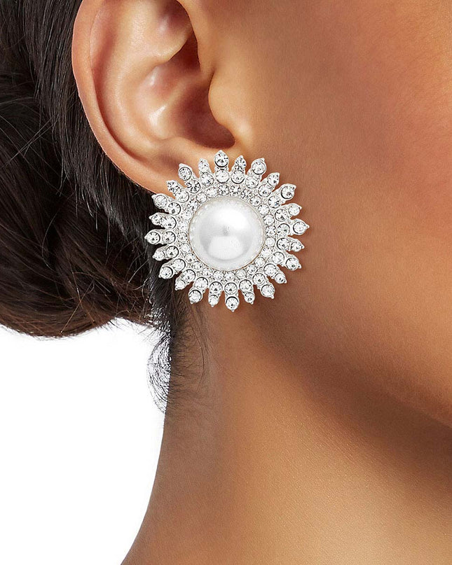 White Pearl Stone Burst Studs