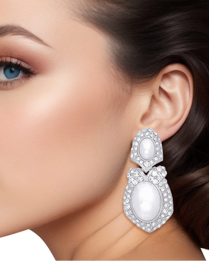 Clip On Silver Elegant Medium Earrings for Women