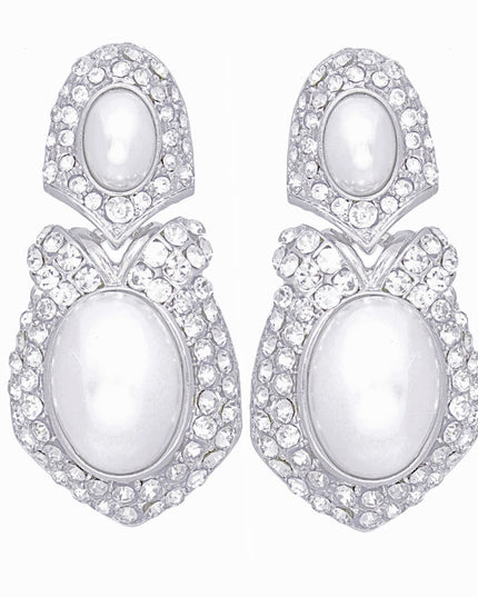 Clip On Silver Elegant Medium Earrings for Women