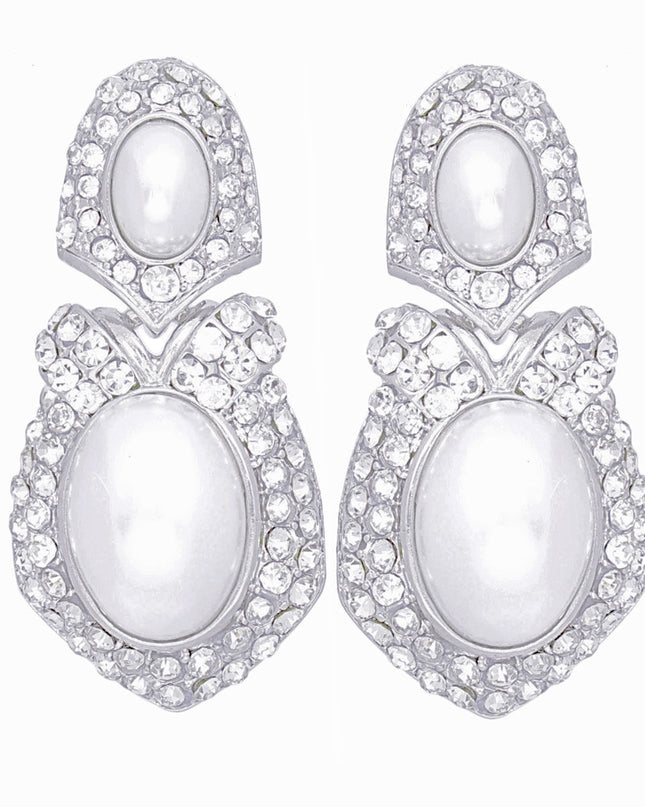 Clip On Silver Elegant Medium Earrings for Women