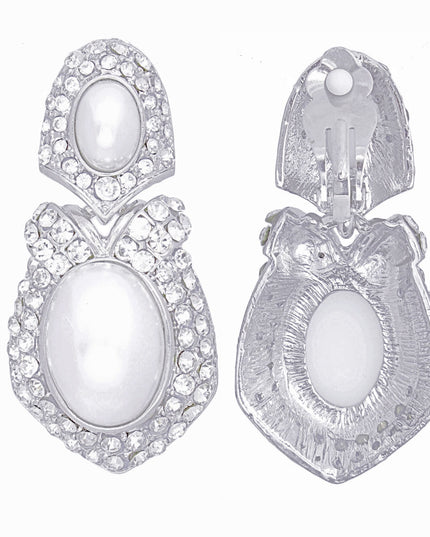 Clip On Silver Elegant Medium Earrings for Women