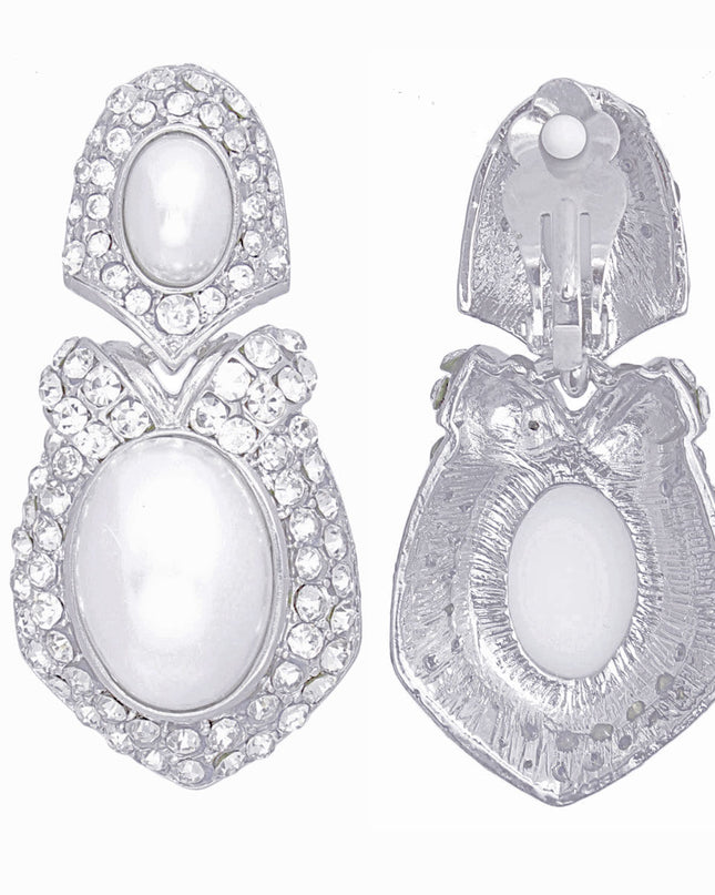 Clip On Silver Elegant Medium Earrings for Women