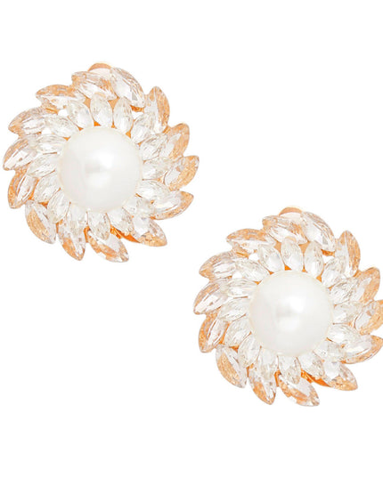 Clip On Small Gold Vintage Pearl Earring for Women