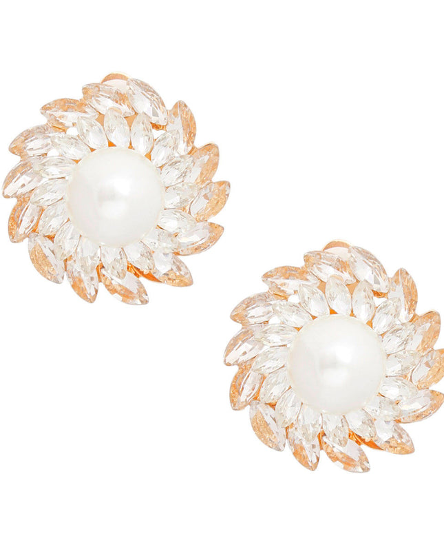 Clip On Small Gold Vintage Pearl Earring for Women