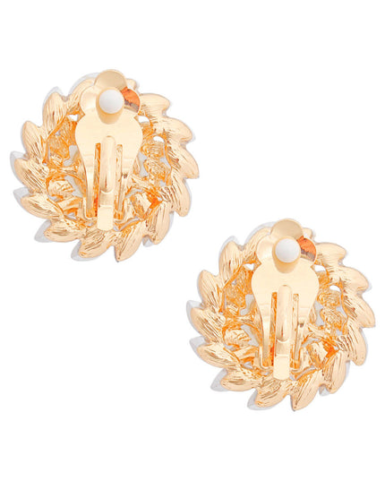 Clip On Small Gold Vintage Pearl Earring for Women