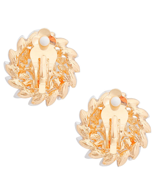 Clip On Small Gold Vintage Pearl Earring for Women