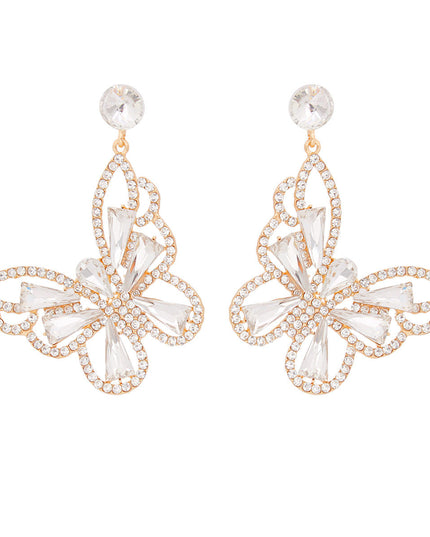 Dangle Gold Large Butterfly Earrings for Women