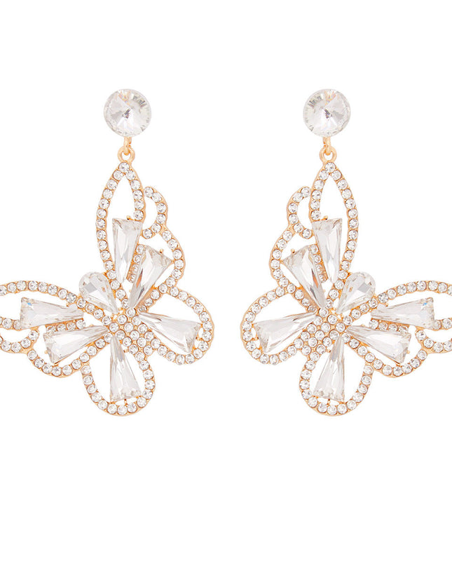 Dangle Gold Large Butterfly Earrings for Women