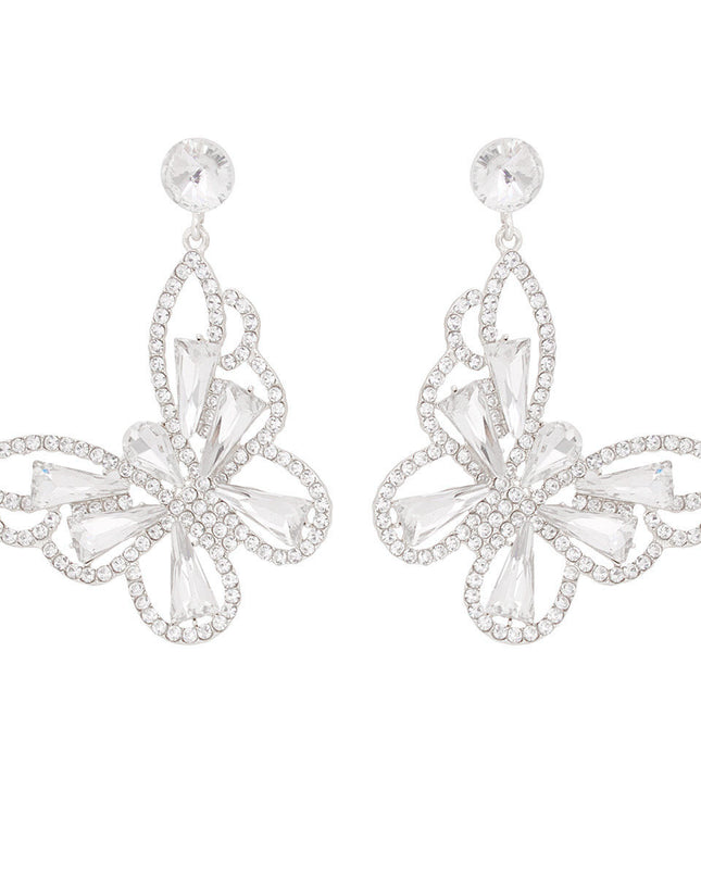 Dangle Silver Large Butterfly Earrings for Women