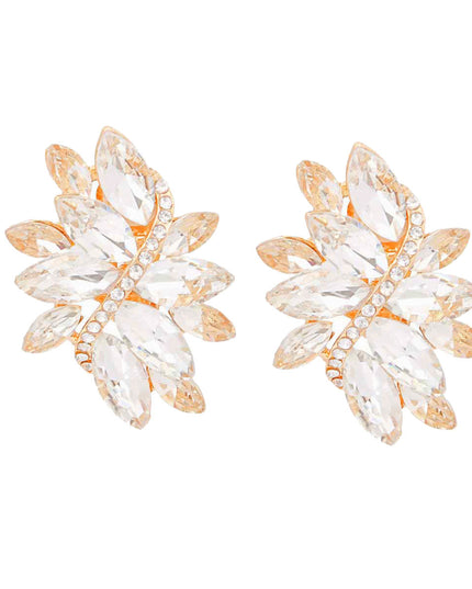 Clip On Gold Marquise Medium Earrings for Women