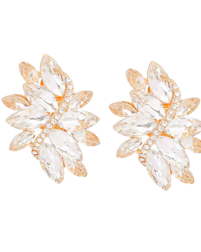 Clip On Gold Marquise Medium Earrings for Women